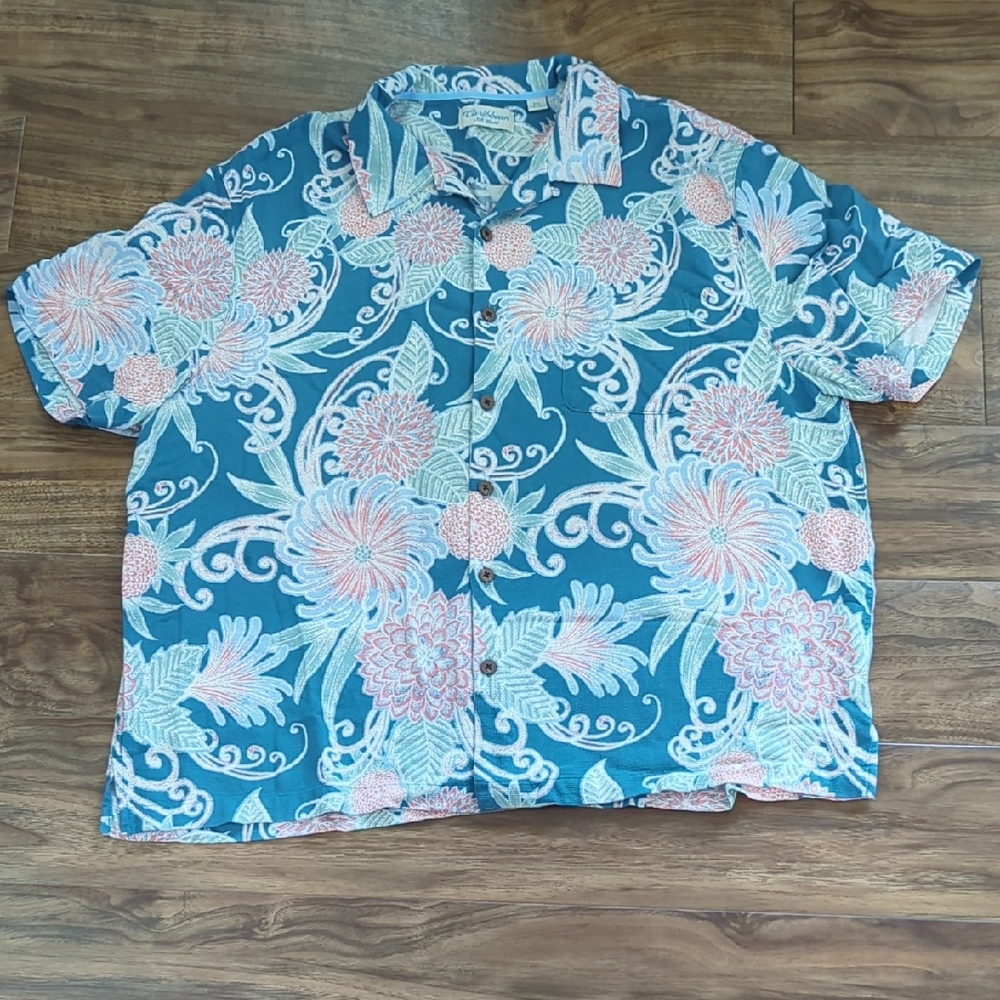 Caribbean Silk Blend Floral Hawaiian Shirt